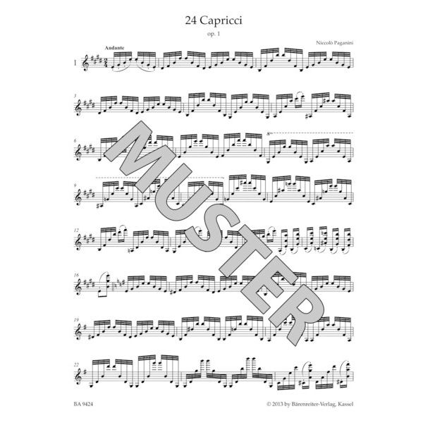 Bärenreiter Paganini 24 Capricci Violin