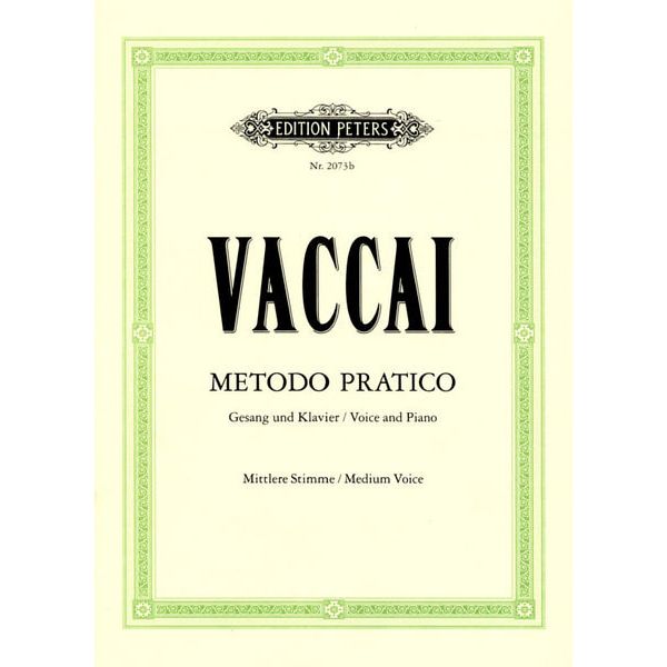 Edition Peters Vaccai Metodo Canto Medium