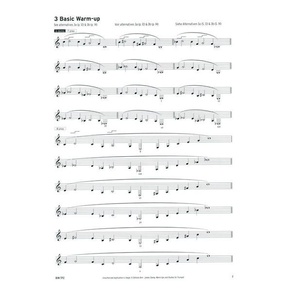 Editions Bim Warm-Ups And Studies Trumpet