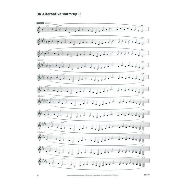 Editions Bim Warm-Ups And Studies Trumpet