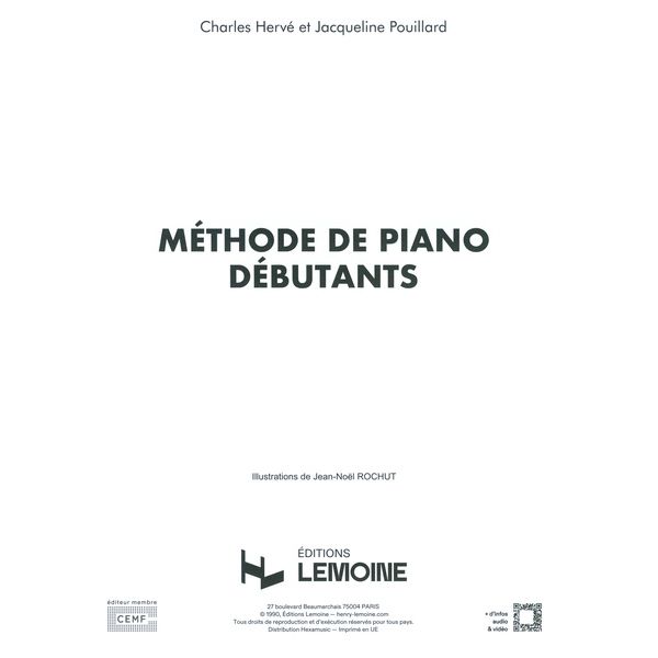 Editions Henry Lemoine Methode De Piano Debutants