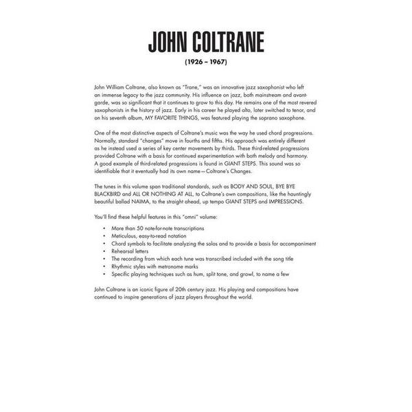 Hal Leonard John Coltrane Omnibook BC