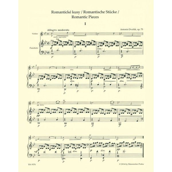 Bärenreiter Dvorak Romantische Stücke