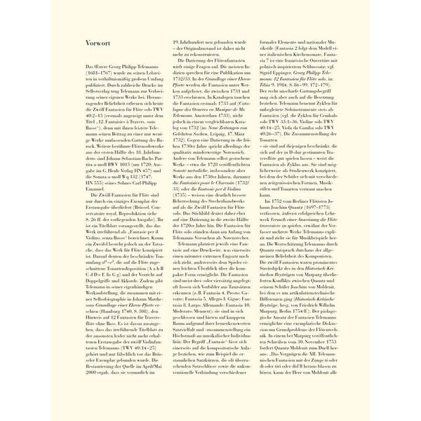 Henle Verlag Telemann Zwölf Fantasien Flöte