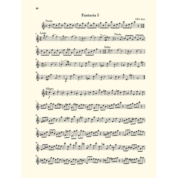 Henle Verlag Telemann Zwölf Fantasien Flöte