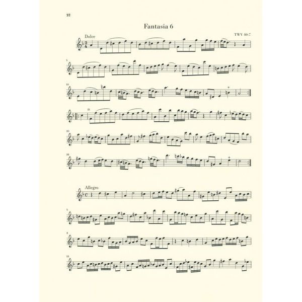 Henle Verlag Telemann Zwölf Fantasien Flöte
