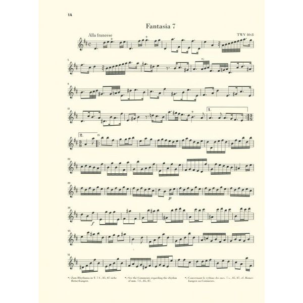 Henle Verlag Telemann Zwölf Fantasien Flöte
