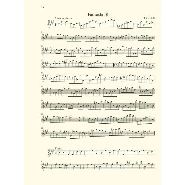 Henle Verlag Telemann Zwölf Fantasien Flöte