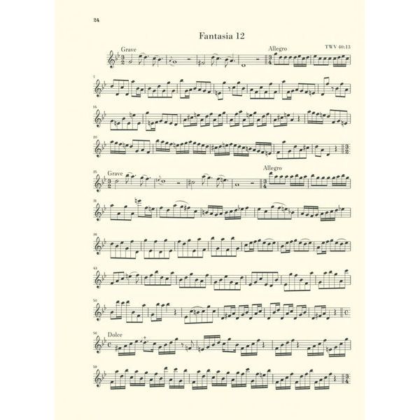 Henle Verlag Telemann Zwölf Fantasien Flöte