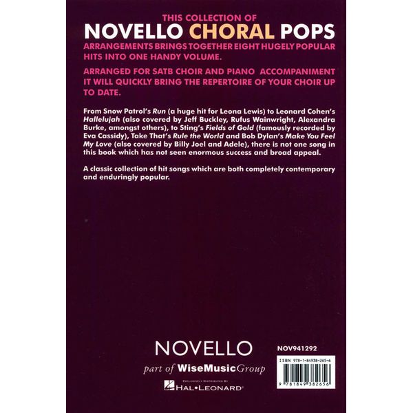 Novello & Co Ltd. Novello Choral Pops Collection