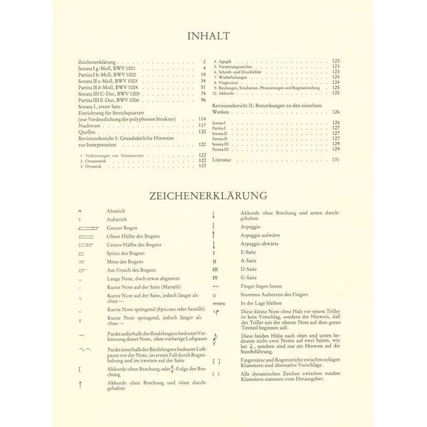 Edition Peters Bach Sonaten und Partiten