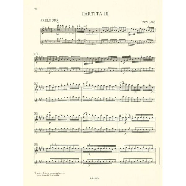 Edition Peters Bach Sonaten und Partiten
