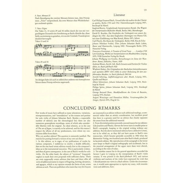 Edition Peters Bach Sonaten und Partiten
