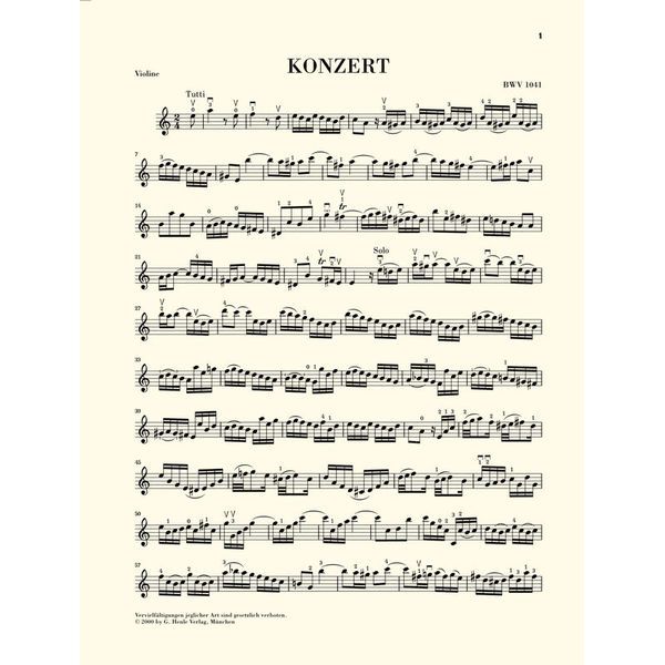 Henle Verlag Bach Violinkonzert a-moll