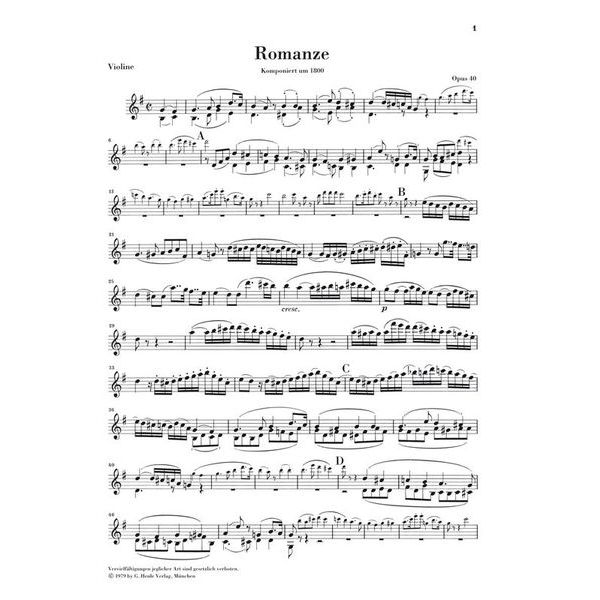 Henle Verlag Beethoven Violinromanzen