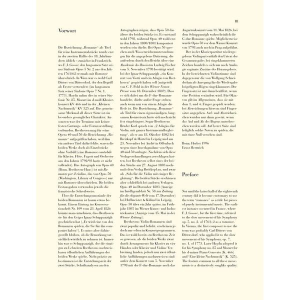 Henle Verlag Beethoven Violinromanzen