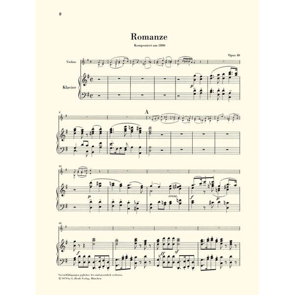 Henle Verlag Beethoven Violinromanzen