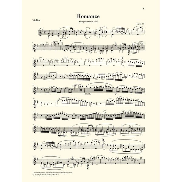 Henle Verlag Beethoven Violinromanzen