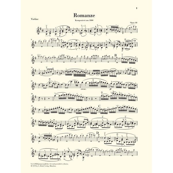 Henle Verlag Beethoven Violinromanzen