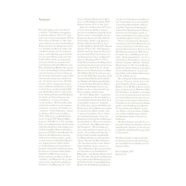 Henle Verlag Brahms Zwei Rhapsodien op.79