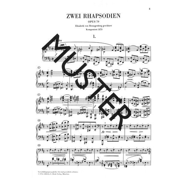 Henle Verlag Brahms Zwei Rhapsodien op.79
