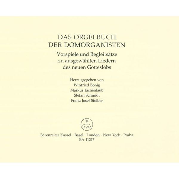 Bärenreiter Orgelbuch der Domorganisten