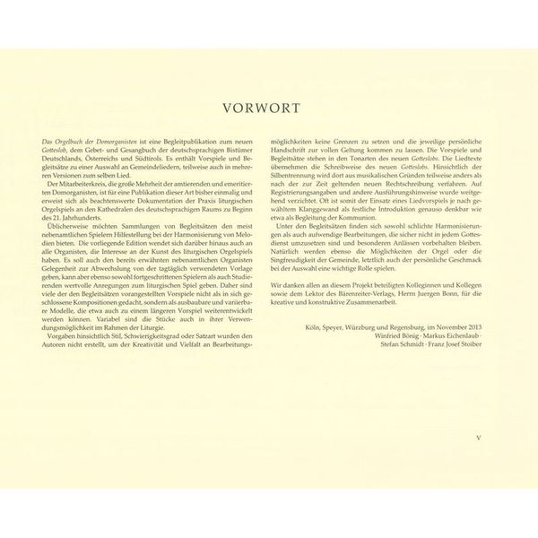 Bärenreiter Orgelbuch der Domorganisten