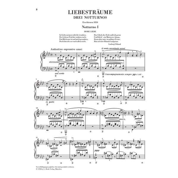 Henle Verlag Liszt Liebesträume Notturnos