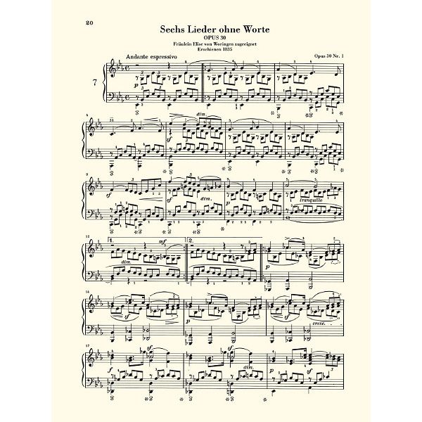 Henle Verlag Mendelssohn Lieder ohne Worte