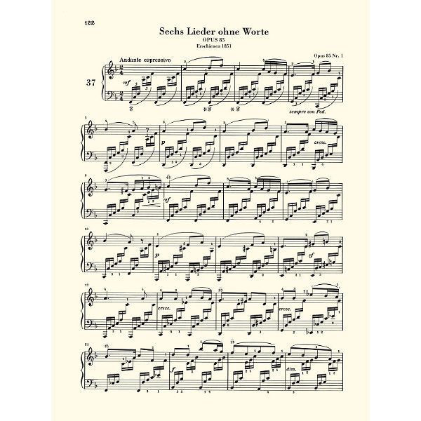 Henle Verlag Mendelssohn Lieder ohne Worte