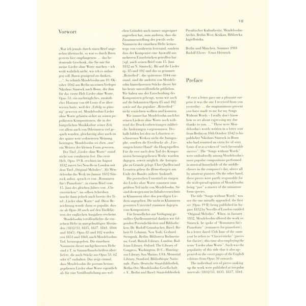 Henle Verlag Mendelssohn Lieder ohne Worte