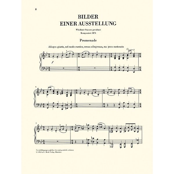 Henle Verlag Mussorgski Bilder Ausstellung