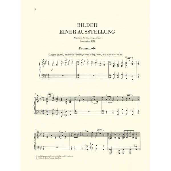 Henle Verlag Mussorgski Bilder Ausstellung