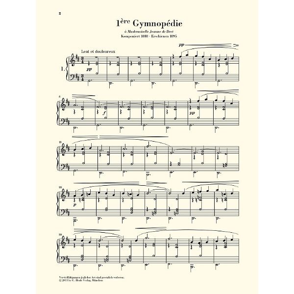 Henle Verlag Satie Gymnopedies