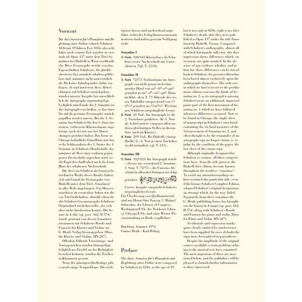 Henle Verlag Schubert Violinsonaten