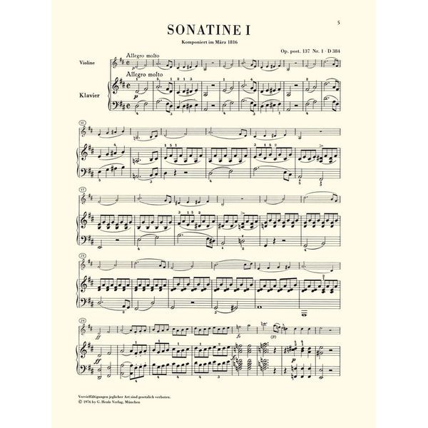 Henle Verlag Schubert Violinsonaten