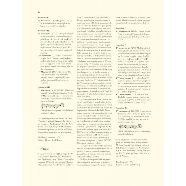 Henle Verlag Schubert Violinsonaten