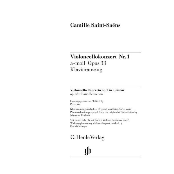 Henle Verlag Saint-Saëns Cello Concerto 1
