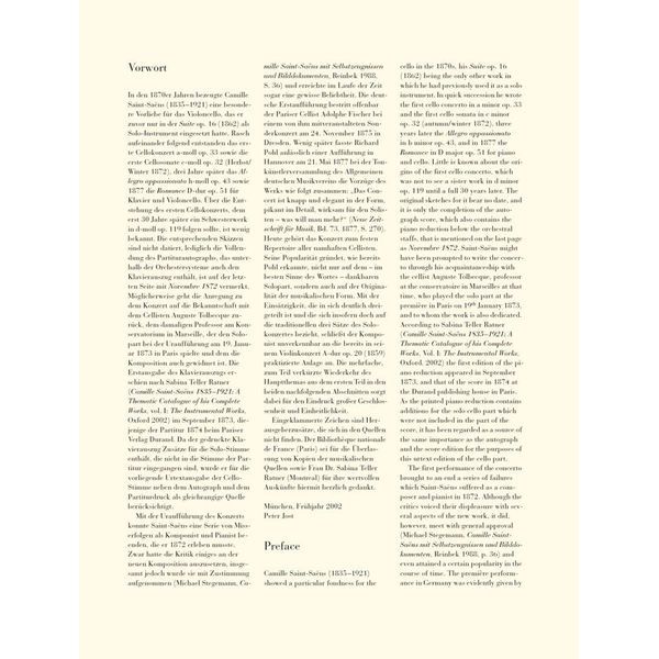 Henle Verlag Saint-Saëns Cello Concerto 1
