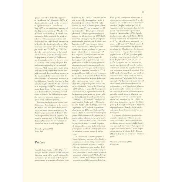 Henle Verlag Saint-Saëns Cello Concerto 1