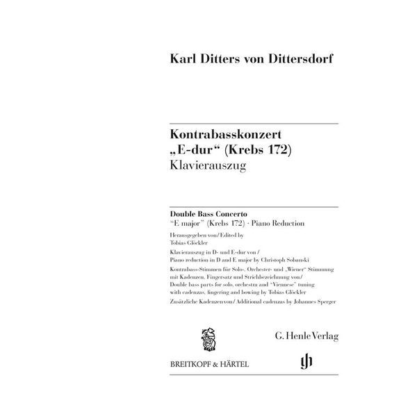 Henle Verlag Dittersdorf Kontrabasskonzert