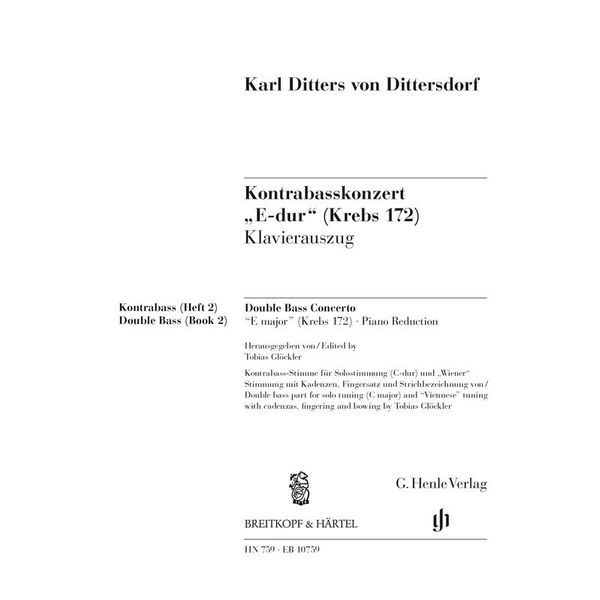 Henle Verlag Dittersdorf Kontrabasskonzert