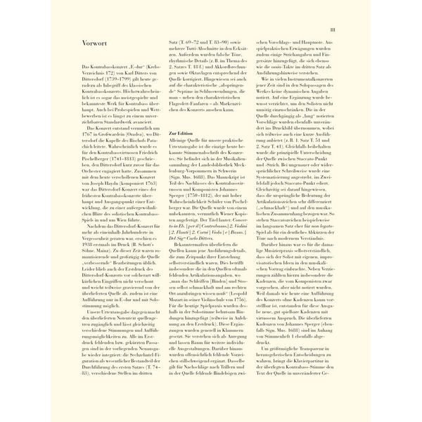Henle Verlag Dittersdorf Kontrabasskonzert