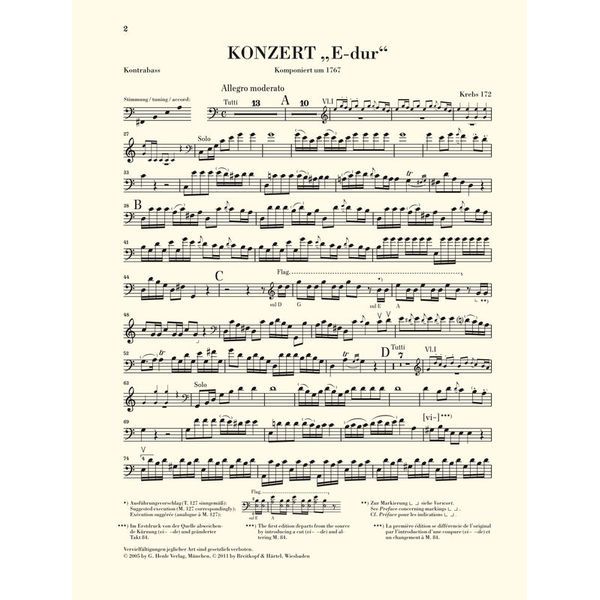 Henle Verlag Dittersdorf Kontrabasskonzert