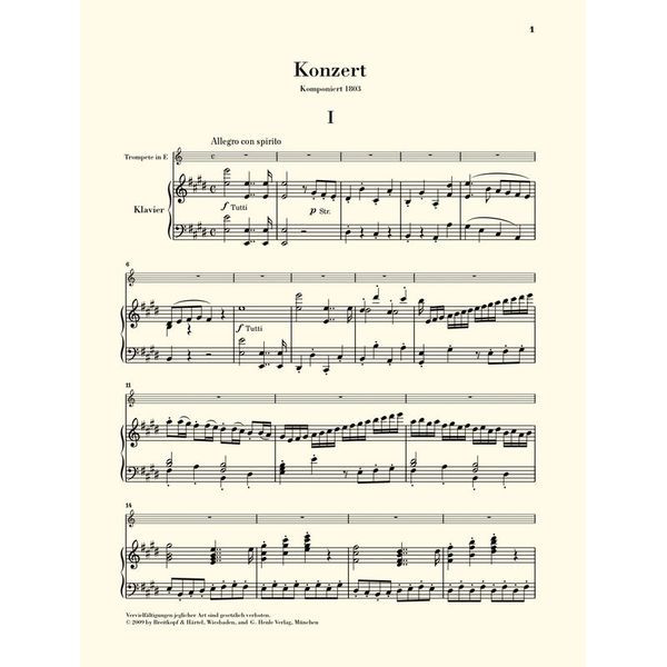 Henle Verlag Hummel Trompetenkonzert E-Dur