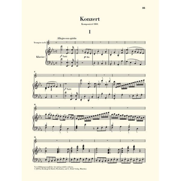 Henle Verlag Hummel Trompetenkonzert E-Dur