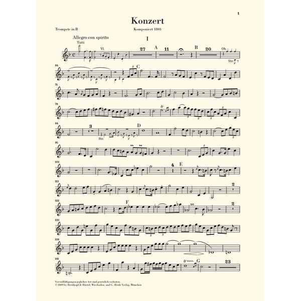 Henle Verlag Hummel Trompetenkonzert E-Dur