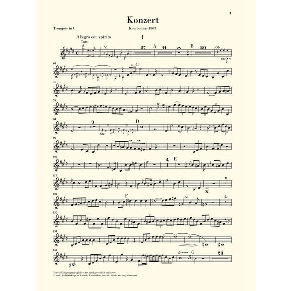 Henle Verlag Hummel Trompetenkonzert E-Dur