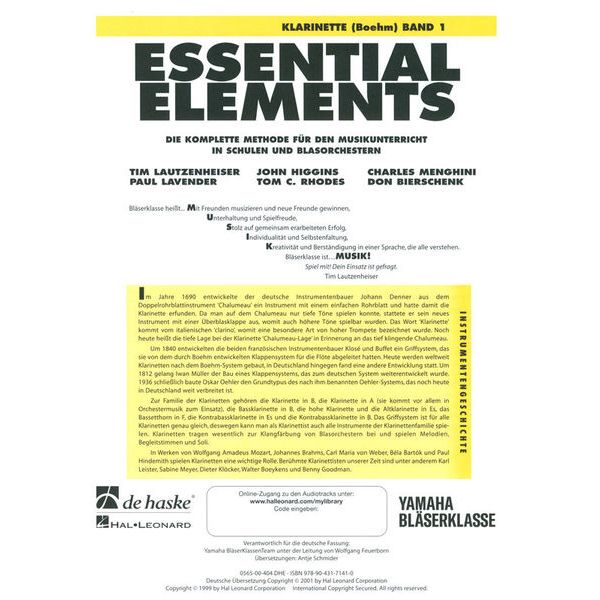De Haske Essential Elements Klari. B  1