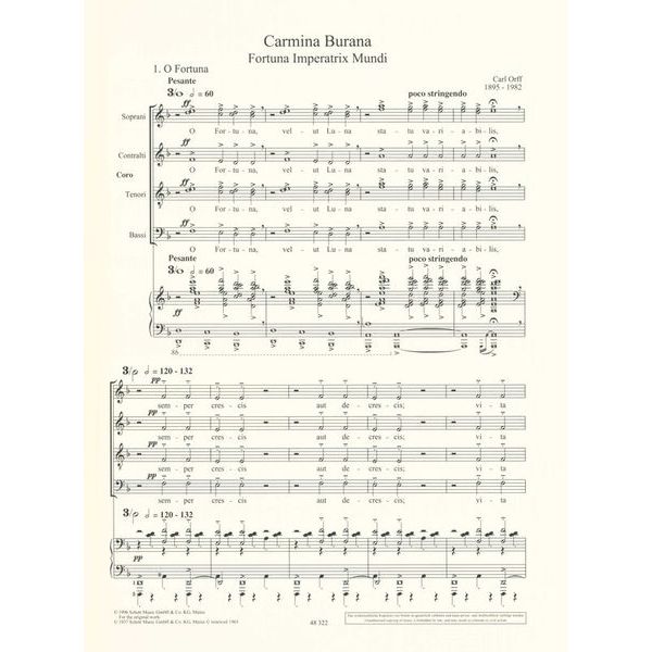 Schott Orff Carmina Burana Chor